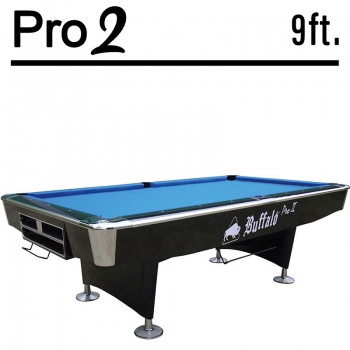 Pool Billardtisch Buffalo Pro II 9ft schwarz Pool Spielfläche 254 x 127 cm