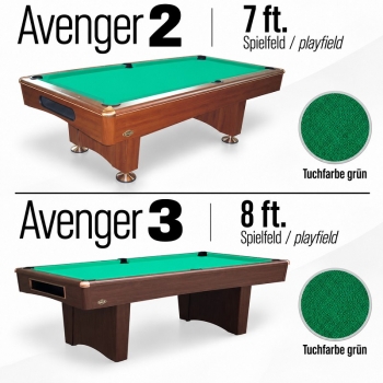 Billardtisch Avenger Pool 7ft 8ft braun