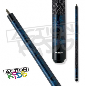 19 OZ Pool Cue 2-piece Action Junior blue / 12 mm glue on tip / L:123 cm