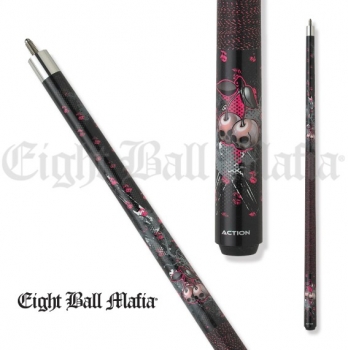 Pool Cue 2-piece Eight Ball Mafia Nr. 7 / 13 mm glue on tip / L:148 cm