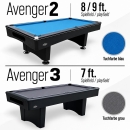 Billardtisch Avenger II Pool 6ft 7ft 8ft 9ft schwarz